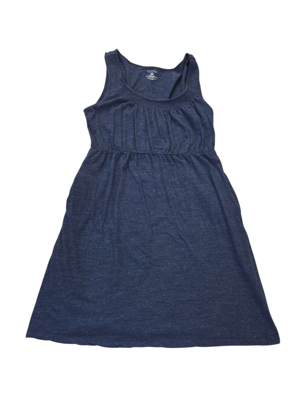 Sonoma heathered navy sleeveless A-line dress, PL. EUC.